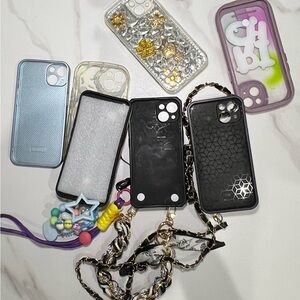 Black and Silver Phone Case with Chain by various Brand